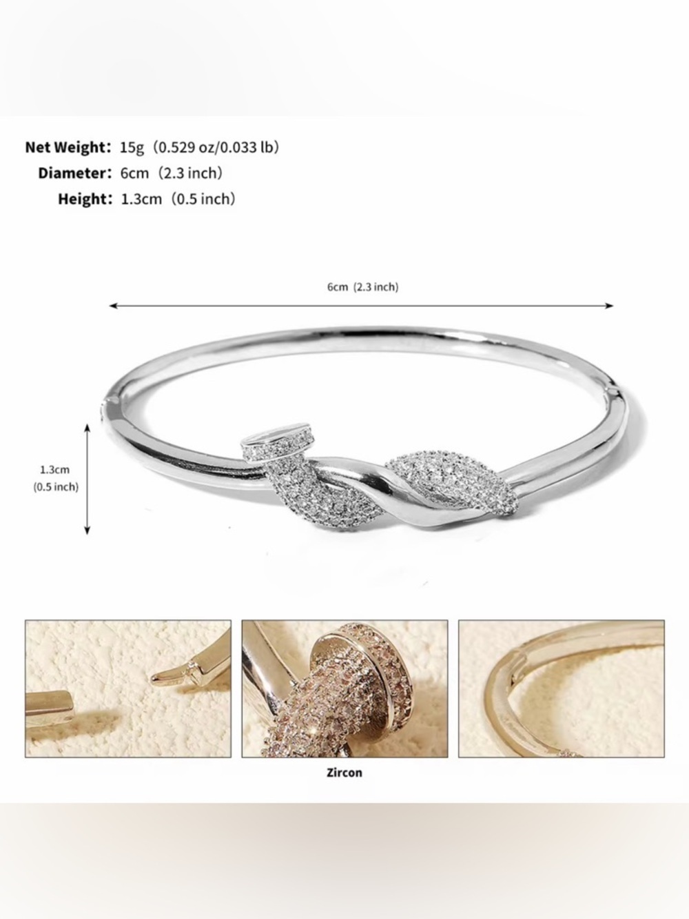 Serpenti Bracelet Silver Pavé Knot Bangle Bracelet - One